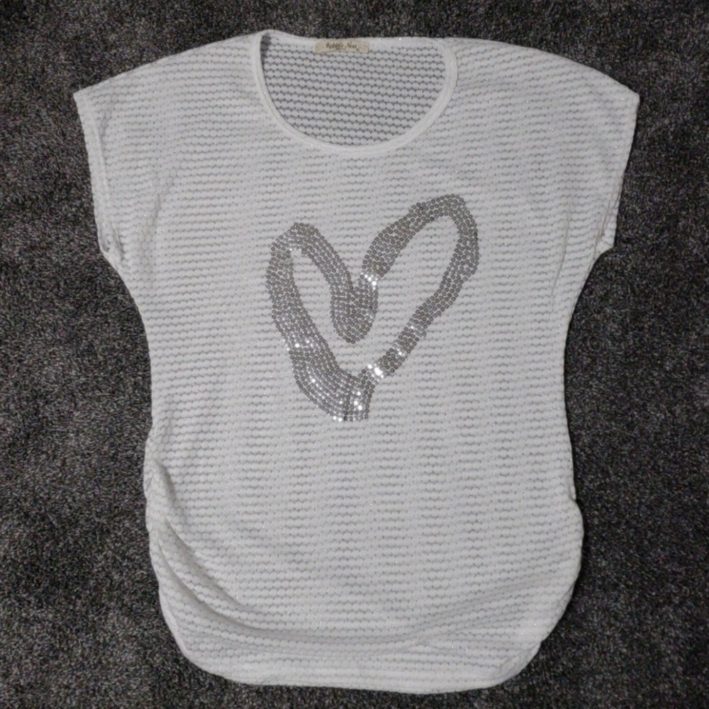 Sequin Heart Maternity Shirt! XL